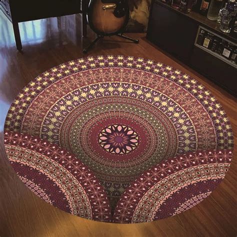 Round Carpets For Living Room Bohemian Mandala Pattern Printed Floor