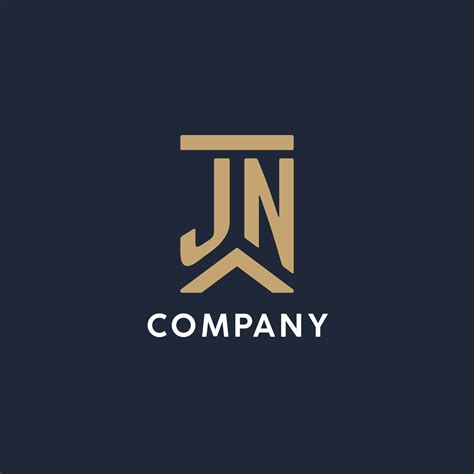 JN Initial Monogram Logo Design In A Rectangular Style With Curved