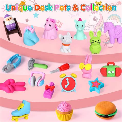 Moosia 120 Pack Animal Erasers for Kids Bulk Pencil Erasers Toy 3D Mini ...