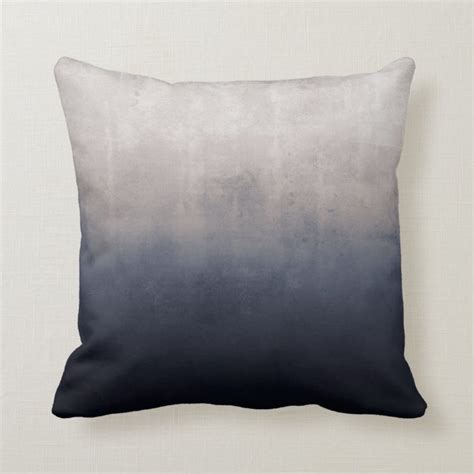 Navy Blue Gray Rustic Abstract Throw Pillow