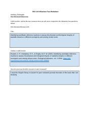 ENV 101 Milestone Two Worksheet Docx ENV 101 Milestone Two Worksheet