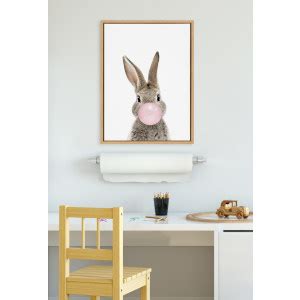 Amazon Kate And Laurel Sylvie Bubble Gum Bunny Framed Canvas Wall