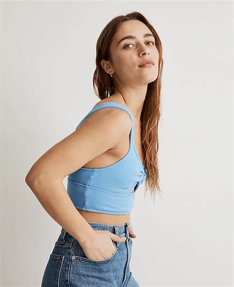 Cutout Knot Front Crop Tank Top Madewell