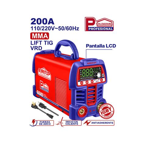 SOLDADORA INVERTER MMA TIG LIFT 200 AMPERIOS 110 Y 220 VOLTIOS