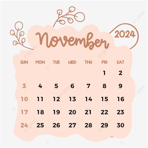 Kalender Vektor Gaya Vintage November November November