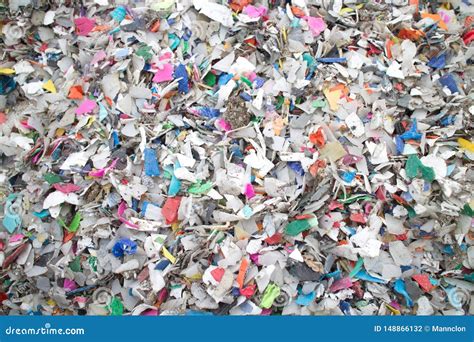 Recycling Shredded Plastic Stock Photo Image Of Yard Heap 148866132