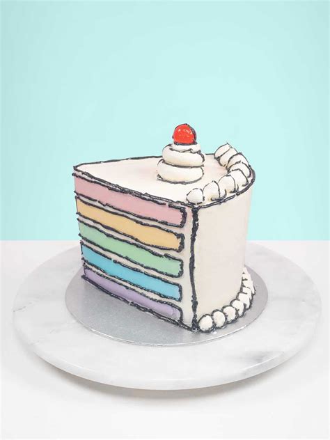 Comic Rainbow Slice Cake Free Delivery London And Surrey