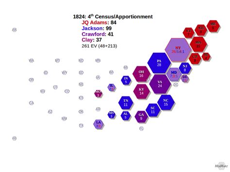 U.S. Electoral Map 1824 – HexMapz