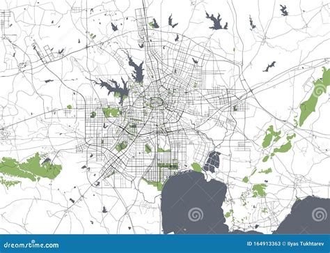 Map of the City of Hefei, China Stock Illustration - Illustration of ...