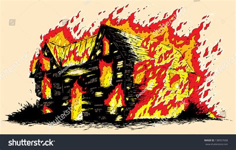 Burning House Stock Vector 138957698 Shutterstock