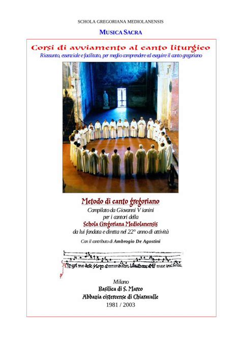 PDF Metodo Di Canto Gregoriano Misioneros Del Sagrado PDF