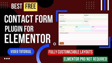 Best Free Elementor Contact Form Plugin Metform Tutorial Youtube