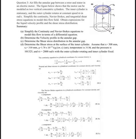 Solved Question 3 Air Fills The Annular Gap Between A Rotor Chegg