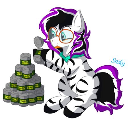 Safe Artist Sroka Oc Pony Zebra Can Eating Simple