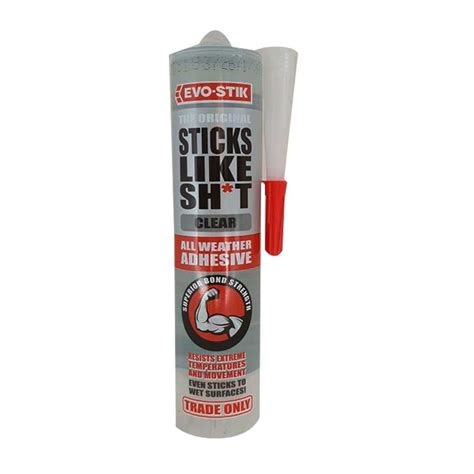 Evo Stik Sticks Like Sh T All Weather Adhesive Clear 290ml Securadeal