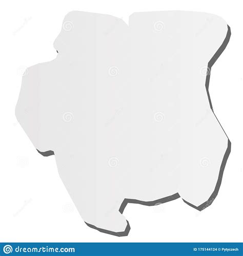 Surinam Grey D Like Silhouette Map Of Country Area With Dropped