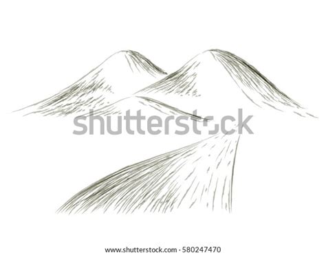 Watercolors Vector Mountains Desert Sinai Path Stock Vector Royalty