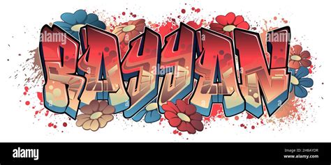 Graffiti Styled Name Design Rayyan Cool Legible Graffiti Art Stock