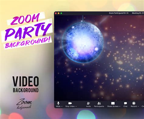 Disco Ball Animated Virtual Background Instant Digital Download Video