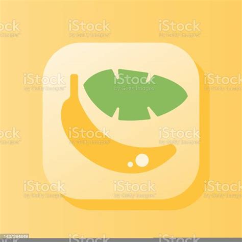 Banana Fruit 3d Button Outline Icon Healthy Nutrition Concept Flat Symbol Sign Vector