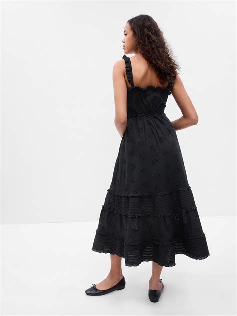 Ruffle Hem Eyelet Maxi Dress Gap