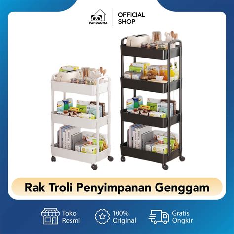 Jual Pandaoma Rak Troli Susun Serbaguna Stainless Rak Dapur Dengan Roda