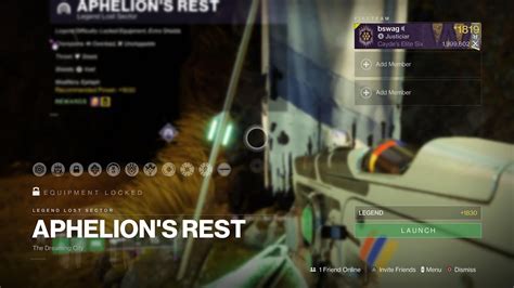 Destiny Season Lost Sector Aphelion S Rest Legend Youtube