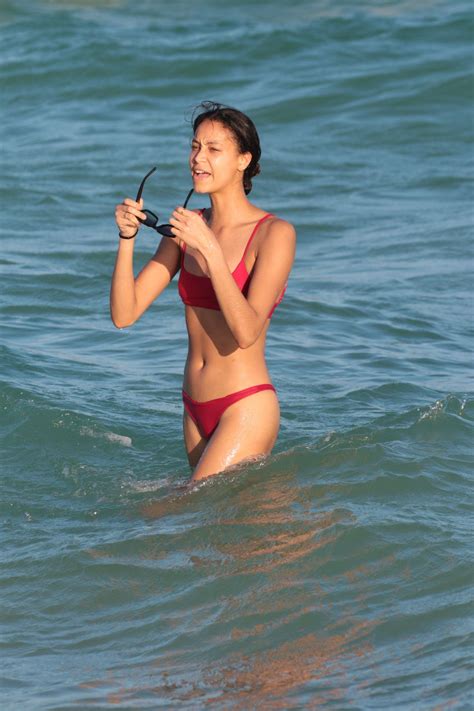 Chantal Monaghan In A Red Bikini At The Beach In Miami 12 16 2017