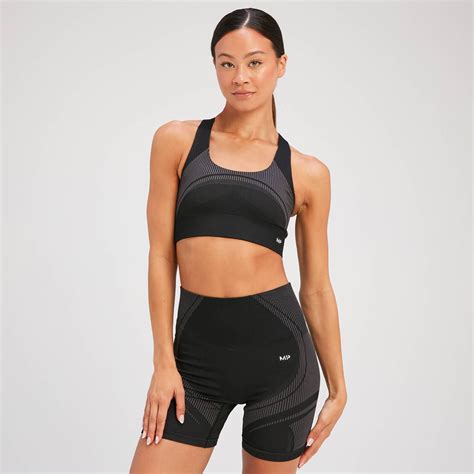 Mp Womens Tempo Ultra Seamless Sports Bra Black Myprotein™