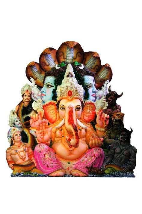 Dios Indio Ganesha Idol Aislado En Fondo Blanco Imagen De Archivo