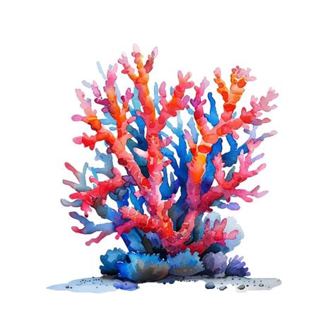 Premium Vector Coral Under Water Vector Illustration In Watercolour Style