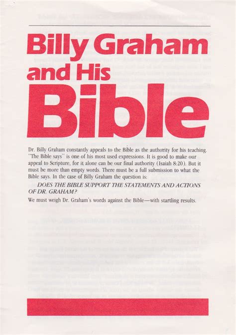The Sound Of An Alarm Billy Graham And His Bible