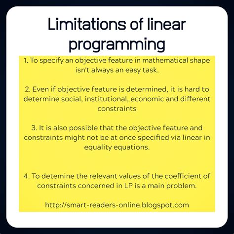 Linear Programming Meaning Uses And Limitations Of Linear Programming