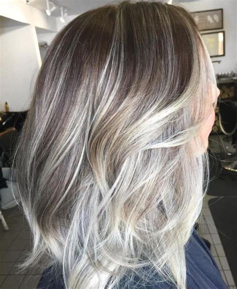 60 Ideas Of Gray And Silver Highlights On Brown Hair Gray Balayage Brown Layered Hair Hair