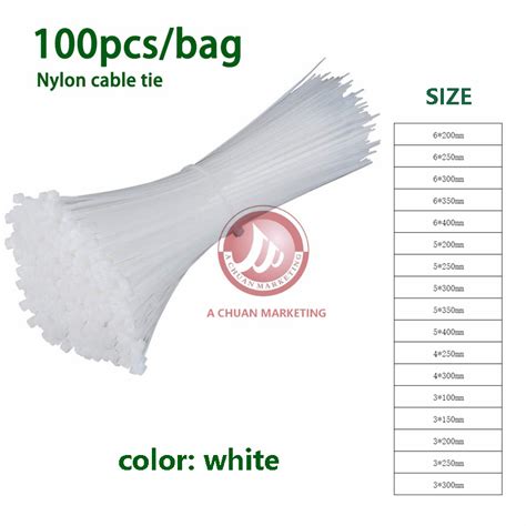 Multipurpose Nylon Cable Tie Self Locking Zip Ties Cable Strap 100pcs