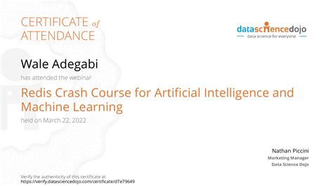 Wale Adegabi S Certificate Data Science Dojo