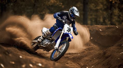 Man On A Yamaha Dirt Bike Riding The Dirt Track Background, Picture Of Yamaha Dirt Bikes, Bike ...