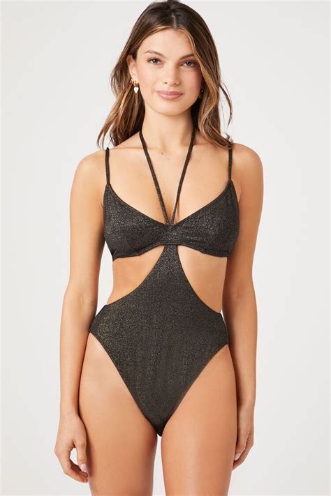 Forever 21 One Piece Monokini Swimsuit Black Gold Forever21usa