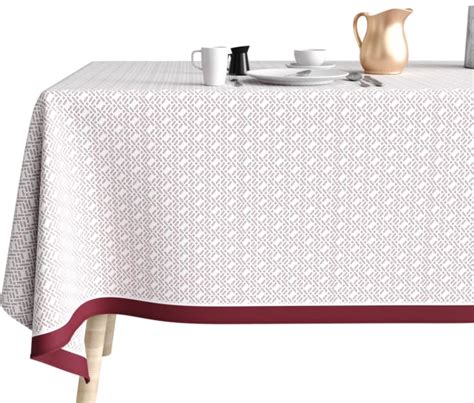 Nappe Coton Anti Tache 140x300 Barba Prune Cote Nappe Maisons Du Monde