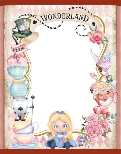 A Frame With An Alice And Wonderland Theme