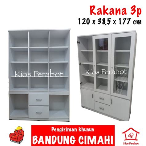 Jual Lemari Pajangan Hias Pintu Kaca Rak Buku Lemari Tas Lemari