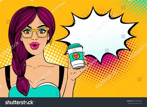 Wow Pop Art Female Face Sexy Surprised Young Royalty Free Stock