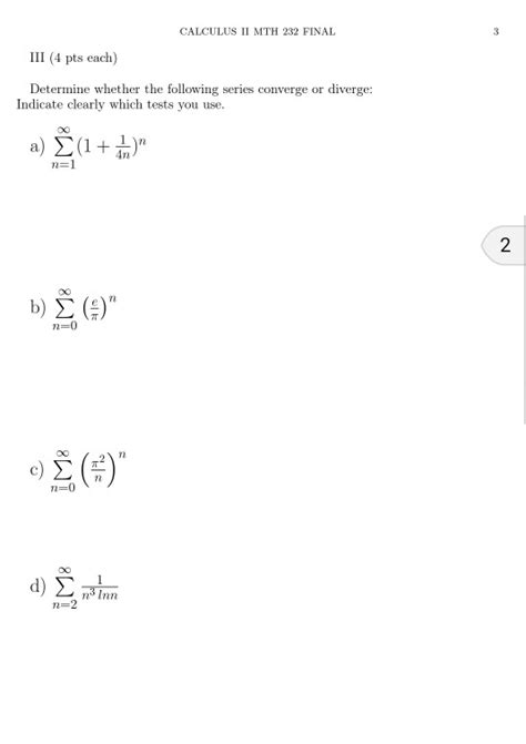 Solved Determine Whether The Following Series Converge Or