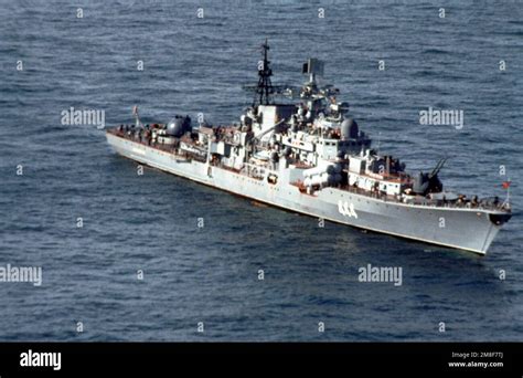 A Starboard Bow View Of The Soviet Sovremenny Class Guided Missile