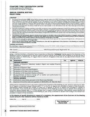 Fillable Online AGM Proxy Form FY2022 Fax Email Print PdfFiller