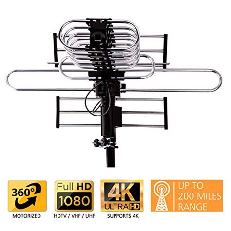 Five Star Outdoor Digital Amplified Hdtv Antenna Up To 200 Mile Long Range Directional 360