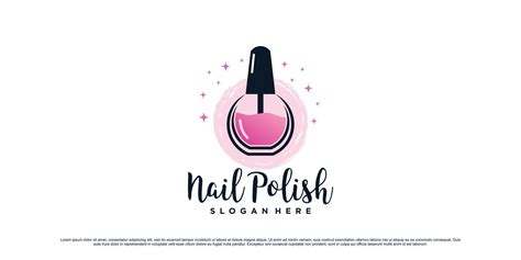 Nail Polish Logo Design Template For Manicure Studio With Unique