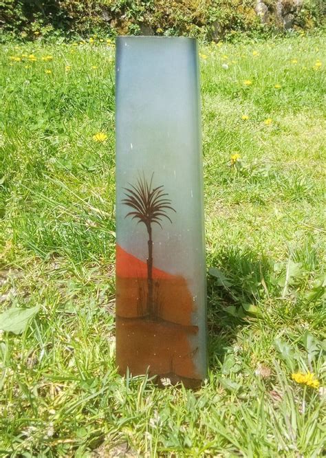 Vase verre orientaliste 1900 signé décorateur Legras Pantin st Denis