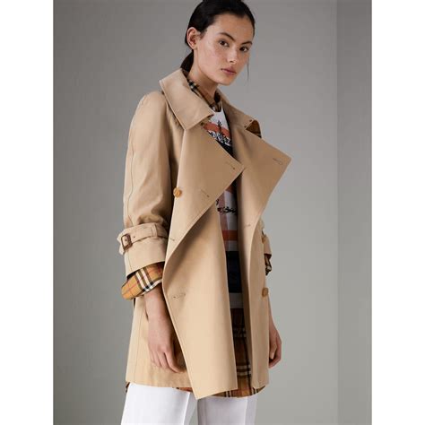 Burberry Exaggerated Collar Cotton Gabardine Trench Coat In Honey Natural Lyst