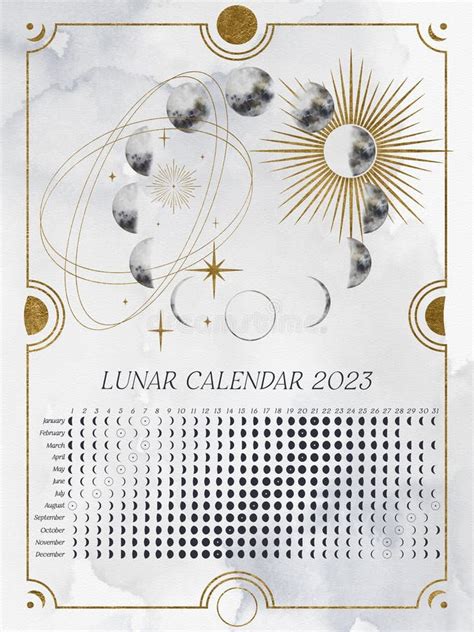 Moon Lunar Calendar 2023 Stock Illustrations 399 Moon Lunar Calendar